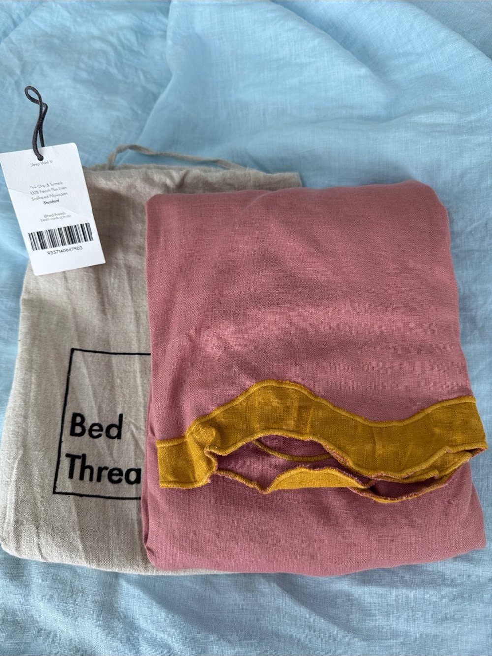 Bed Threads Pink Clay/Tumeric Standard Shams